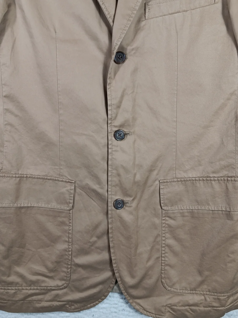 J. Crew Jacket Mens Small Tan Broken In Chino Blazer 3 Button Sport Coat Preppy